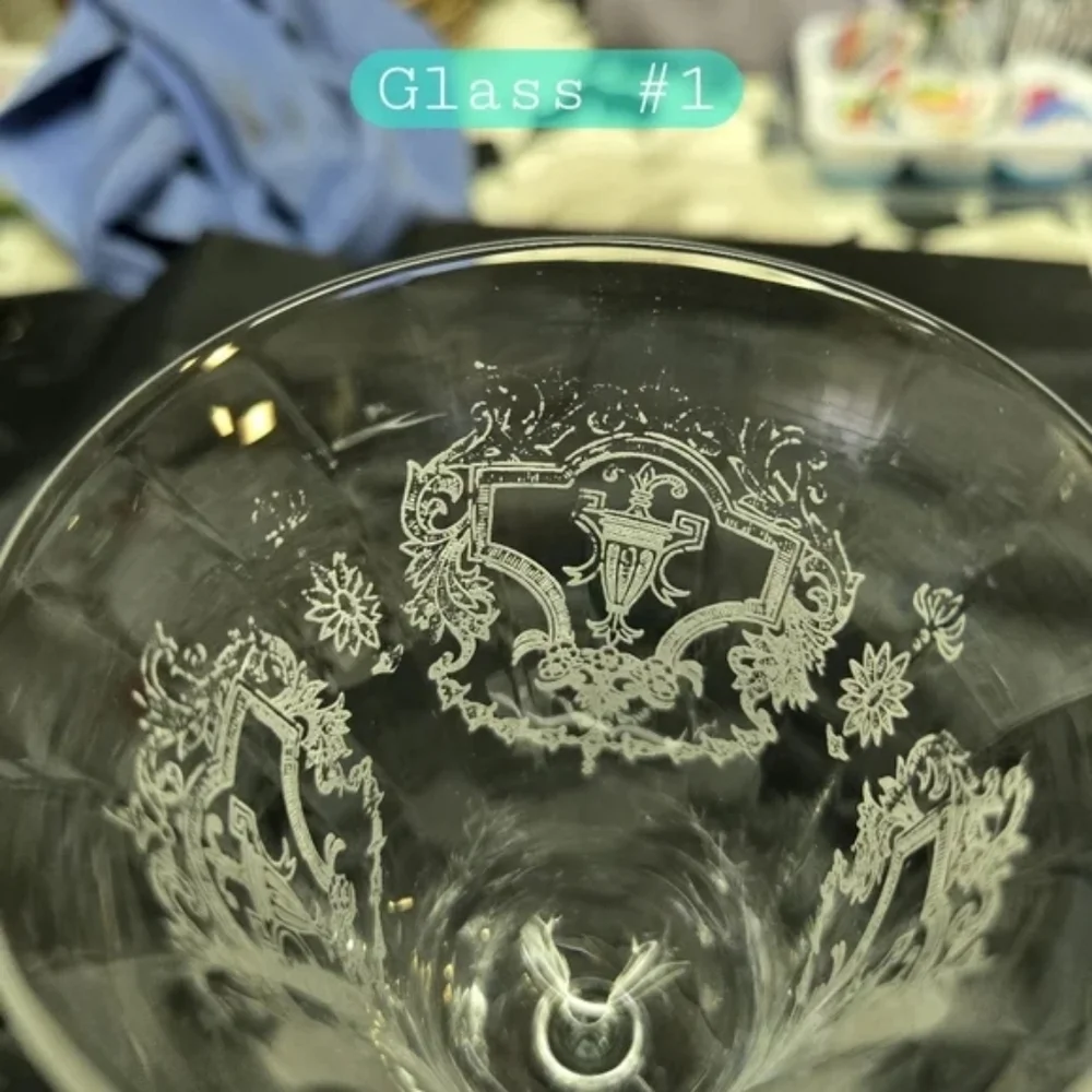 3 Morgantown Glass Co's Virginia Cordial Etched in Clear Wine/Water Glass - Picture 4 of 16